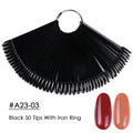 Clear Nature Black False Tips For Nail Art Display Oval Fan Style Nail Swatch Polish Stand Tips Practice Manicure Tools BEA23-2