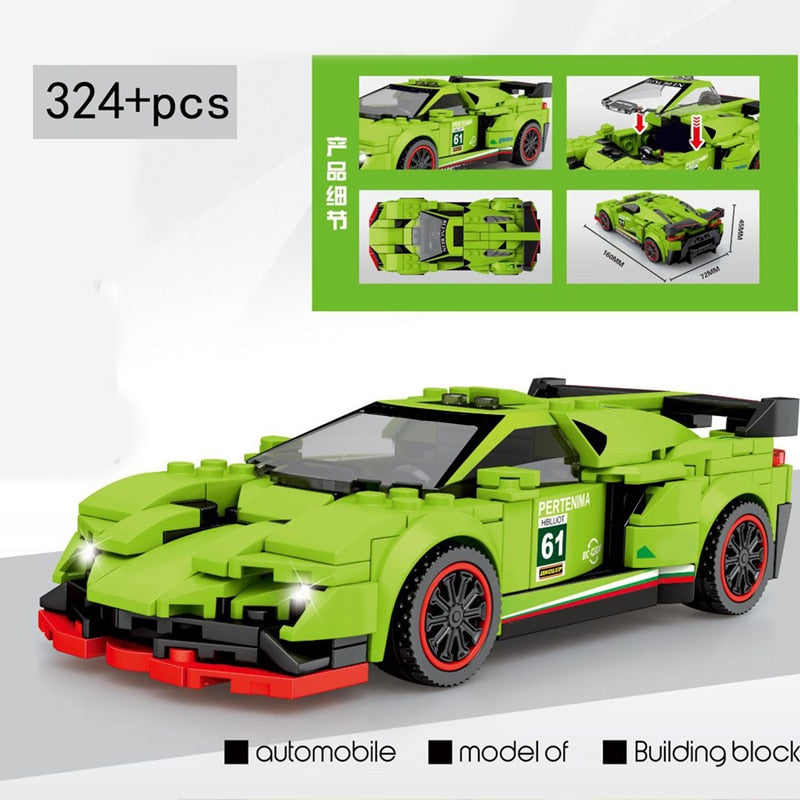 Racing Car City Speed Champions Sports Model Building Blocks DIY Bricks Kids Toy Classic Rally Super Racers Vehicle f1 technique
