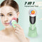 CkeyiN EMS Light Therapy Beauty Machine Facial Massager + Ultrasonic Skin Scrubber + Blackhead Remover + Nano Spray Face Steamer