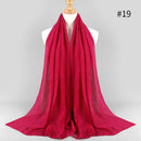 2021 NEW Flocked Bubble Cotton Scarf Hijabs For Muslim Women Soild Color Breathable Islamic Headscarf Arab Head Scarves
