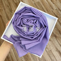 Wome&#39;s Scarves Malaysian Muslim Hijabs Wraps Pearl Chiffon Plain Solid Color Arab Modest Headscarf Rectangle Long Shawl 175x70cm