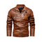 Leather Jacket Men Winter Fleece Motorcycle PU Leather Jacket Mens Stand Collar Casual Windbreaker Ropa De Hombre Slim Coat 7XL