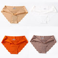 4 PCS/Lot Seamless Panties For Women Plain Panties Slip Silk Female Underwear Soft Thin Light Panti Culotte Femme Underpants
