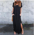 Plus Size 5XL Sexy Women Dress Summer 2021 Solid Casual Short Sleeve Maxi Dress For Women Long Dress Free Shipping Lady Dresses