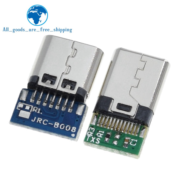 10PCS USB 3.1 Type-C Connector 12 24 Pins Female/Male Socket Receptacle Adapter to Solder Wire &amp; Cable 24 Pins Support PCB Board