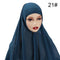 Muslim Chiffon Scarf For Women Fashion Veil Instant Hijab Wrap Headscarf Islam Solid Color Cap Musulman Wrap Scarves 25 Colors