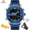 NAVIFORCE Watches for Men Luxury Brand Digital Chronograph Sport Quartz Wristwatch Waterproof Military Steel Band Luminous Clock