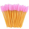 OKAYLASH 50Pcs Disposable Micro Glitter Eyelash Mascara Wands Mini Crystal Eye Lashes Brush Comb Pink White Spoolies
