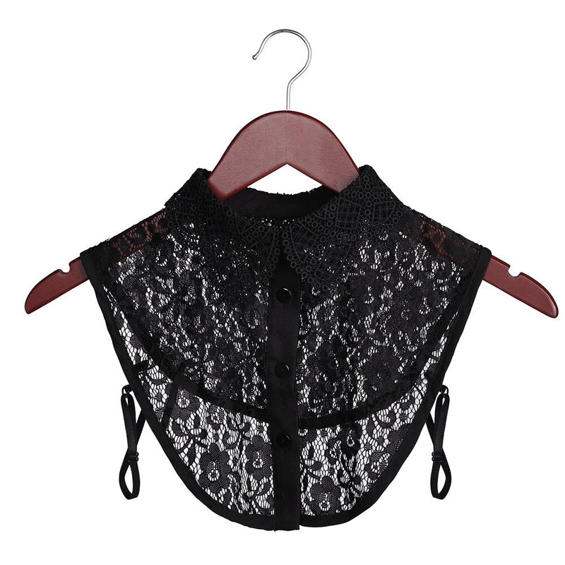Fashion White Black Lace Fake Collar Blouse Vintage Detachable Shirt False Collar Lapel Blouse Top Women Clothes Accessories