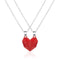 2Pcs/Lot Magnetic Couple Necklace Friendship Heart Pendant Distance Faceted Charm Necklace Women Valentine&