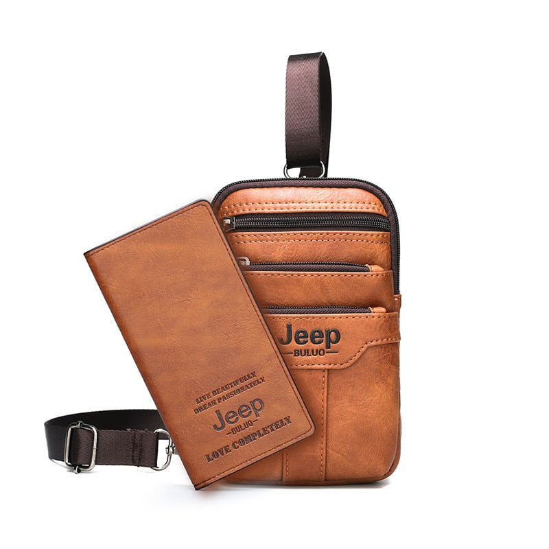 JEEP BULUO Multi-function Small Sling Chest Bag Legs Waist Bag For Man New Fashion Casual Crossbody Men Messenger Bags