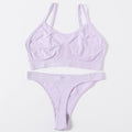 Sexy Women Bra Set Seamless Bra and Pantys Set Sexy Lingerie Set Rib Crop Top Female Brassiere Low Wasit Thong Fitness Underwear