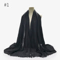 180X95CM Women Classic Muslim Crinkle Hijab Scarf Soft Cotton Head Scarves Turban Shawls Wraps Islamic Headband Femme Musulman