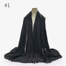 180X95CM Women Classic Muslim Crinkle Hijab Scarf Soft Cotton Head Scarves Turban Shawls Wraps Islamic Headband Femme Musulman