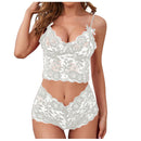 Sexy Lingerie Underwear Suits For Women Black Shorts Solid Lace White Vest Camisole Tube Top Panties Flower Printed Christma