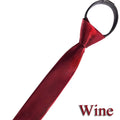 HUISHI Pre-tied Zipper Tie Neck Mens Skinny 5cm Zipper Neckties Red Black Blue Solid Color Slim Narrow Entertainment Party