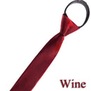 HUISHI Pre-tied Zipper Tie Neck Mens Skinny 5cm Zipper Neckties Red Black Blue Solid Color Slim Narrow Entertainment Party