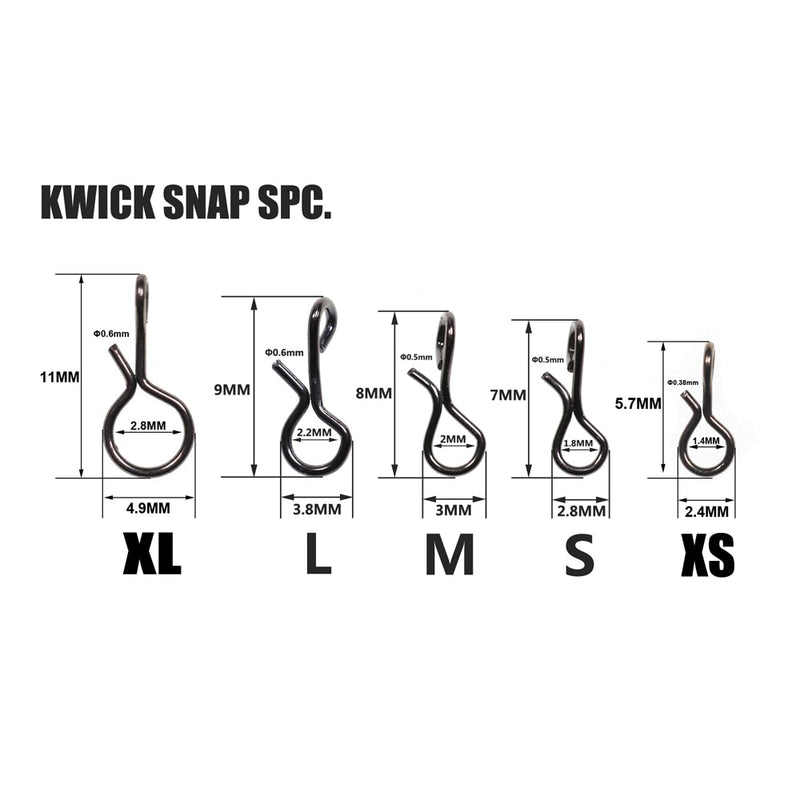 Wifreo 50PCS/bag Fly Fishing Snap Quick Change for Flies Hook Lures Stainless Steel Lock Black Fishing Snaps Lures Clip Link