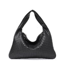 SC Brand New Vegan Leather Hobo Bag Handmade Woven Casual Female Handbag Big Capacity Patchwork Zipper Women Shoulder Bags