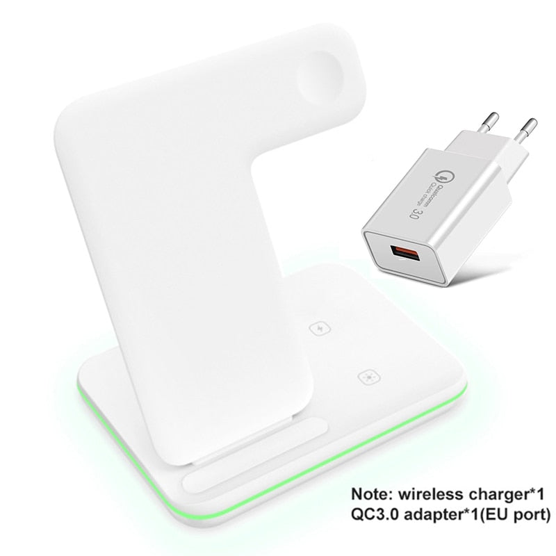 3 in 1 Wireless Charger Stand 15W Qi Fast Charging Dock Station for Apple Watch iWatch 7 AirPods Pro For iPhone 13 12 XS 8 Plus