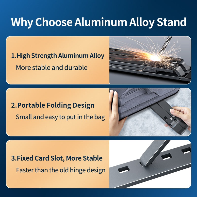 MC N3 Portable Laptop Stand Aluminium Foldable Stand Compatible with 10 to 15.6 Inches Laptops For Macbook Lenovo DELL