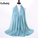 Muslim 2021 New Chiffon Hijab Scarf Women Solid Color Soft Long Shawls and Wraps Islamic Head Scarves Fashion turbante mujer