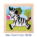 11X11CM Kids Wooden Puzzle Toy Vehicle Animal Jigsaw Cartoon Animal Traffic Tangram Toys Educational Toys Puzzles for Kids Gifts