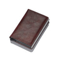 New Men women smart wallet Credit Bank card holder fashion purse Aluminum alloy Business Casual Mini wallet Brand PU Purse