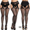 Sexy Solid Striped Elastic High Waist Transparent Stockings Lingerie Garter Fishnet Pantyhose Open Crotch Tights