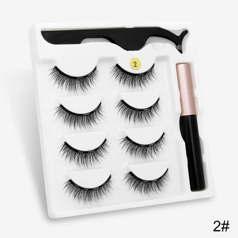 Magnetic Eyelashes 3D Mink Eyelashes Magnetic Eyeliner Magnetic Lashes Short False Lashes Lasting Handmade Eyelash Makeup Tool
