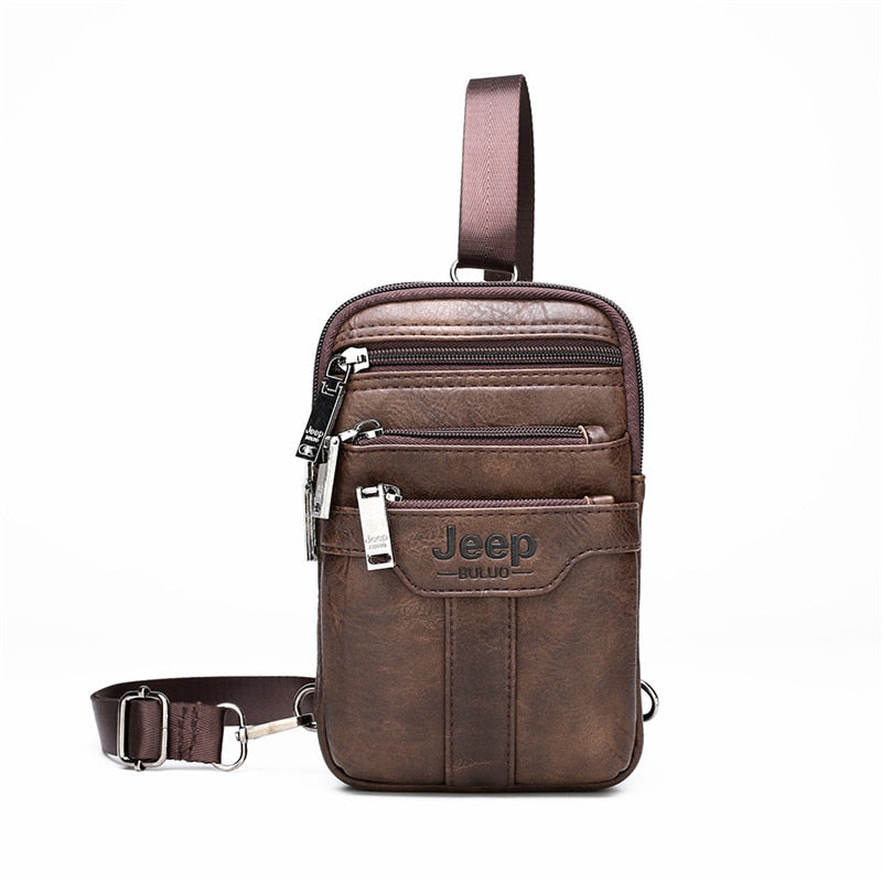 JEEP BULUO Multi-function Small Sling Chest Bag Legs Waist Bag For Man New Fashion Casual Crossbody Men Messenger Bags