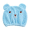Children Cute Bear Bathing Drying Towel Head Wrap Soft Cotton Microfiber Quickly Dry Hair Elastic Hat Hair Turban For Girl