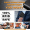 TEEHON Carbon Fiber Leather Men Wallet Coin Pocket RFID Credit Card Holder Half Span Design Black Purse
