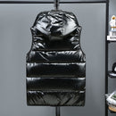 2022 New Women Winter Vests Hooded Short Bright Color Vest Cotton Padded Sleeveless Coat Female Waterproof Thick Waistcoat