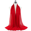 Muslim new Bubble Chiffon Hijab Scarf Women Solid Color Soft Long Shawls and Wraps Georgette Islamic Head Scarves Ladies Hijabs