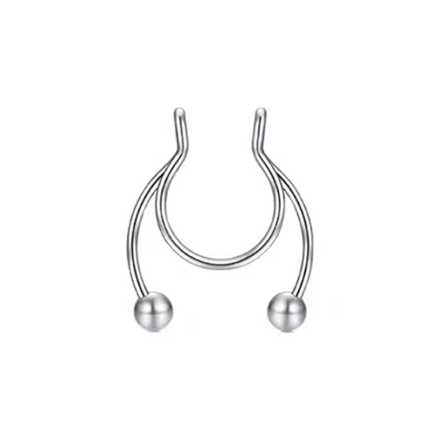 2021 Fake Piercing Nose Ring Alloy Nose Piercing Hoop Septum Rings For Women Fashion Body Jewelry Gifts Magnetic Fake Piercing