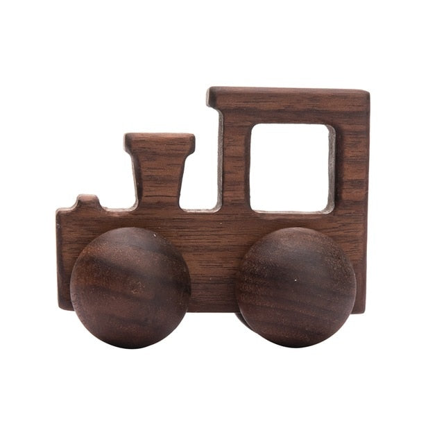 1PC Baby Toy Beech Wood Blocks Cartoon Car Educational Montessori Toys Children Teething Play Gym Baby Birthday Gift Products