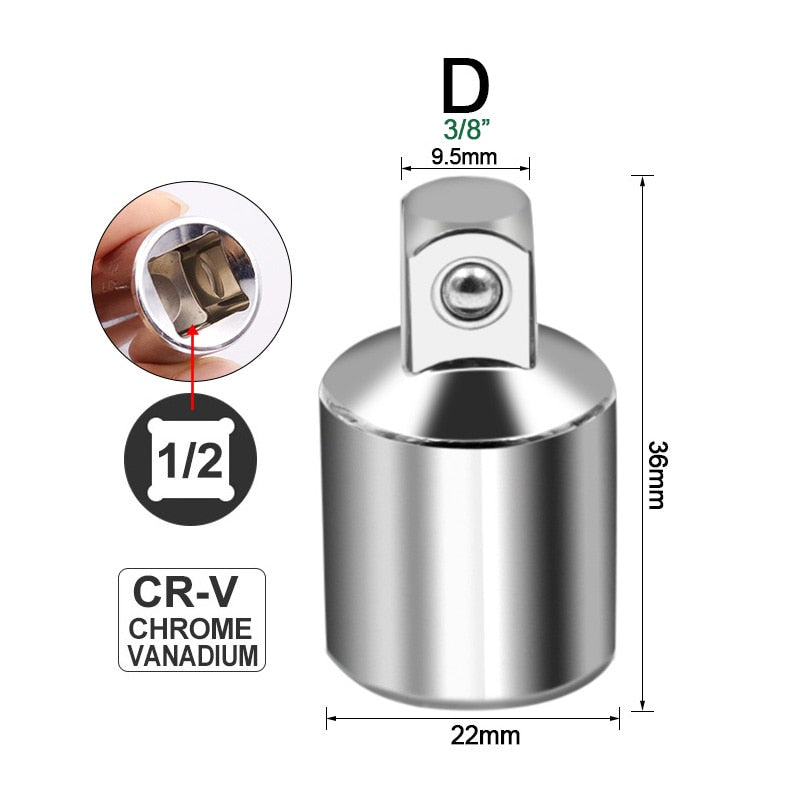 Ratchet Wrench Socket Converter Sleeve Head Adapter 1/2 &quot;Big Fly To 3/8&quot; Fly To 1/4 &quot;Stainless Steel to 1/4&quot; To 1/2 &quot;To 3/8&quot;