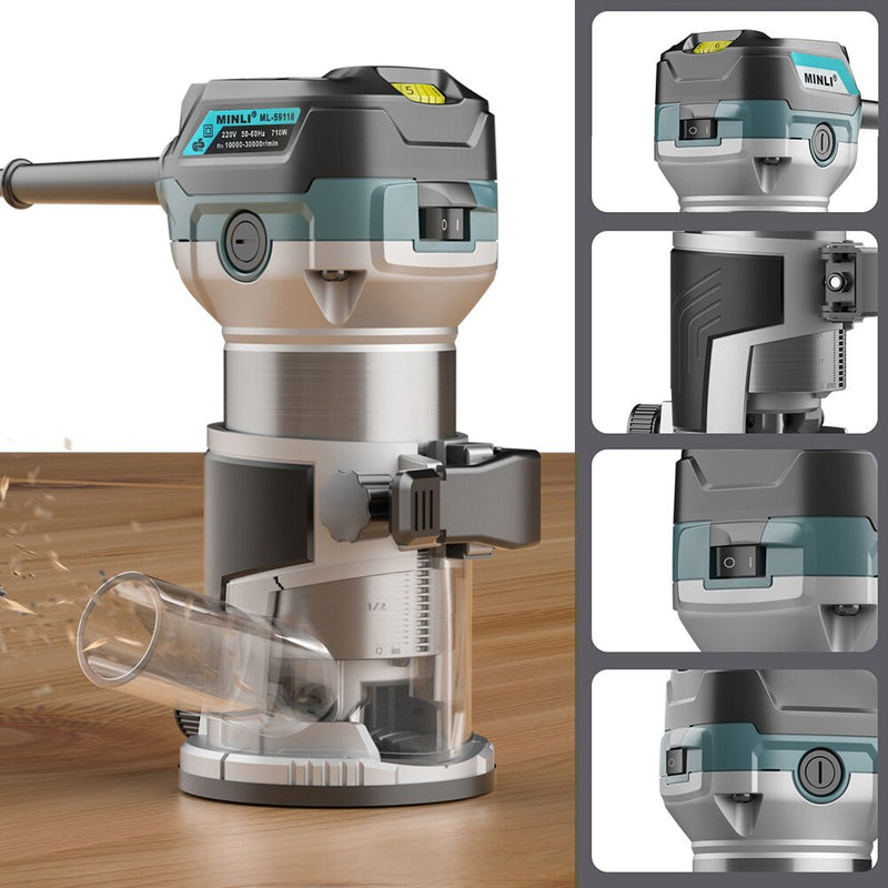 710W Electric Trimmer Router Wood Milling Machine Carpentry Manual Trimming Tools Woodworking Laminate Trimmer Tupia Power Tools