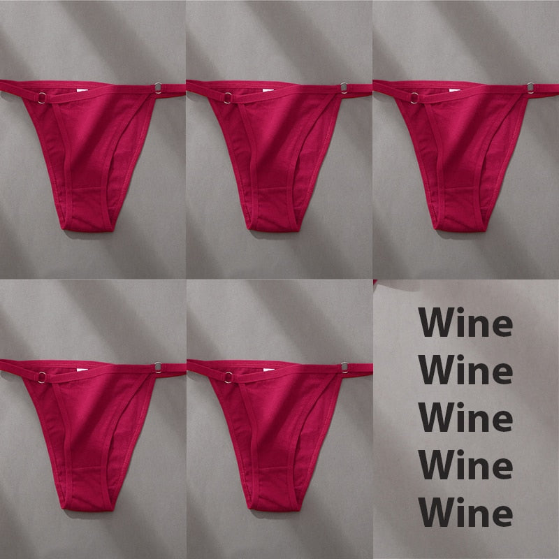 5PCS/Set Sexy Underwear Cotton Panties Women Lingerie Female Underpants Hoop Design Waistband Briefs Intimate Bikini Panty Woman