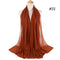 Muslim Bubble Chiffon Hijab Scarf Women Solid Color Soft Long Shawls and Wraps Georgette Head Scarves Ladies Hijabs