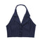 Womens Stripe Vests Elegant OL Waistcoat Suit Vest Halter Neck V-Neck Office Ladies Crop Tops Business Formal Work Wear Mujer