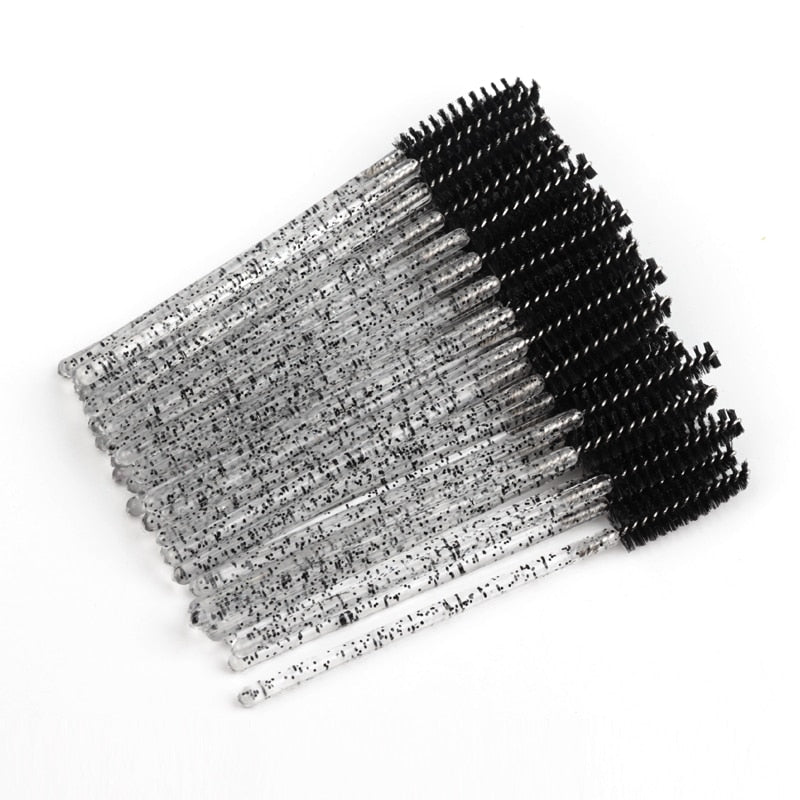 5/50pcs Disposable Brush Crystal Eyelash/Eyebrow Makeup Brush Diamond Handle Mascara Wands Eyelash Extension Tool maquiagem