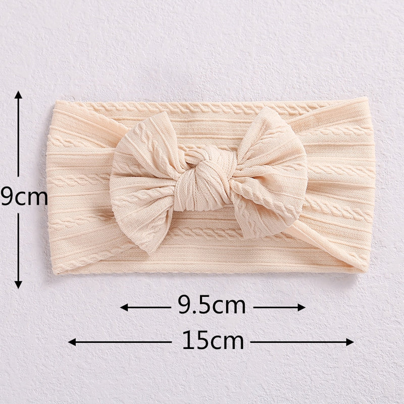 32 Colors Cable Bow Baby Headband for Child Bowknot Headwear Cables Turban for Kids Elastic Headwrap Baby Hair Accessories