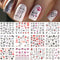 12 Designs Nail Stickers Set Mixed Floral Geometric Nail Art Water Transfer Decals Sliders Flower Leaves Manicures Decoration