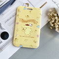 Kawaii Sanrio Keychain Cartoon Cat Sliding Card Holder Student Meal Card Bus Card Holder Lady Id Card Credit Card Holder Lanyard