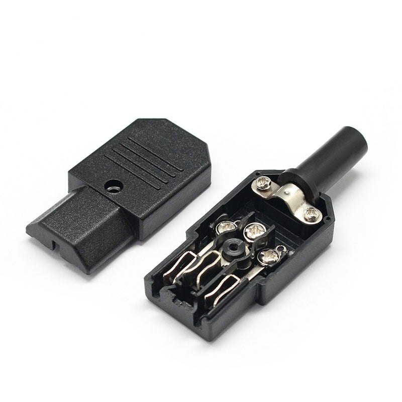 IEC320 C14 Electrical AC Socket 3 pin red LED 250V Rocker Switch 10A fuse female male inlet plug connector 2 pin socket mount