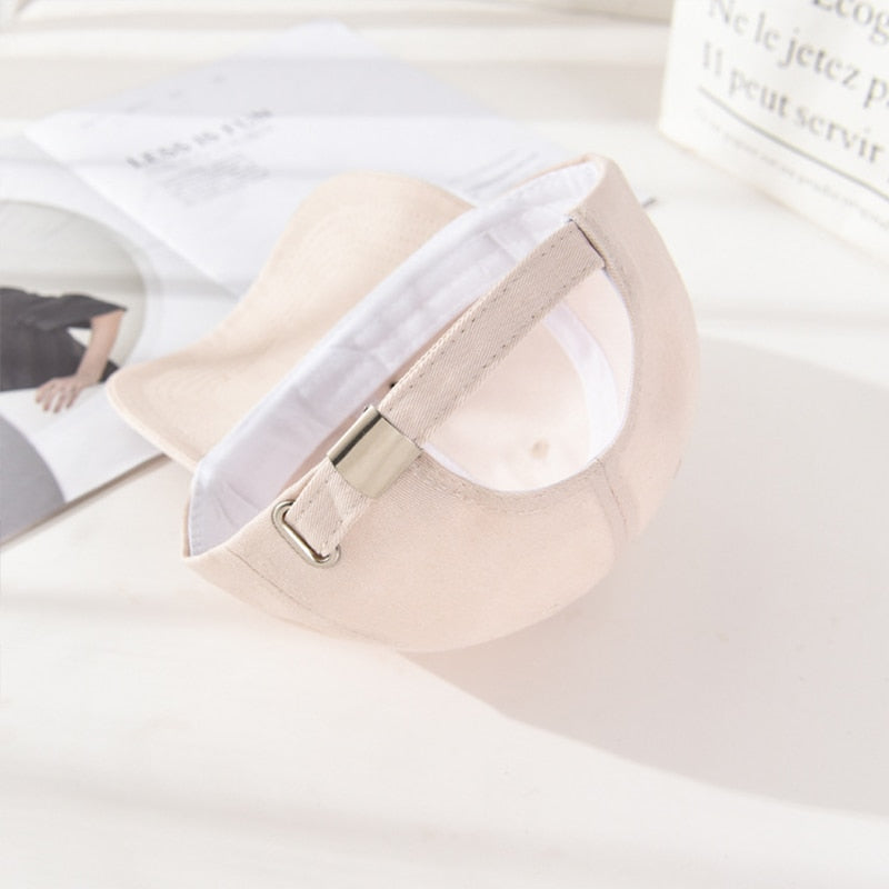 Cotton Women Baseball Cap Letter Embroidery Outdoor Visor Sun Hat Unisex Solid Color Simple Hip Hop Cap Adjustable Casual Bonnet