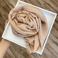 Wome&#39;s Scarves Malaysian Muslim Hijabs Wraps Pearl Chiffon Plain Solid Color Arab Modest Headscarf Rectangle Long Shawl 175x70cm