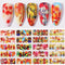12 Designs Nail Stickers Set Mixed Floral Geometric Nail Art Water Transfer Decals Sliders Flower Leaves Manicures Decoration
